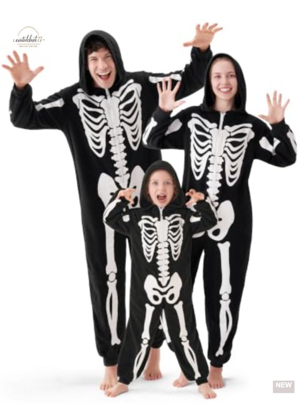 Skeleton Jumpsuit Costume Hooded One-Piece Halloween Cosplay Sleepwear